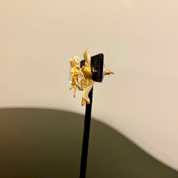 NWT Luxury Minimalist Formal J. Crew crystal preppy floral statement earrings - Picture 6 of 17